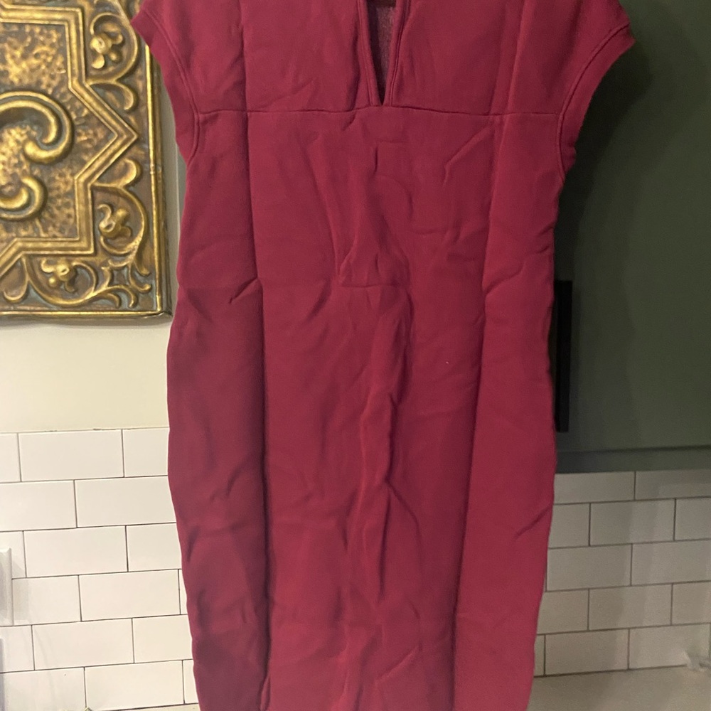 Goodthreads Red Sheath Midi Dress V-neck Sleeveless